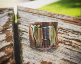 Copper and Silver Heifer Ring