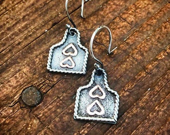 Sterling Silver Eartag Danglers